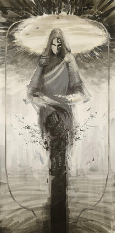 Monochrome Halfbody w/ Illustrated BG